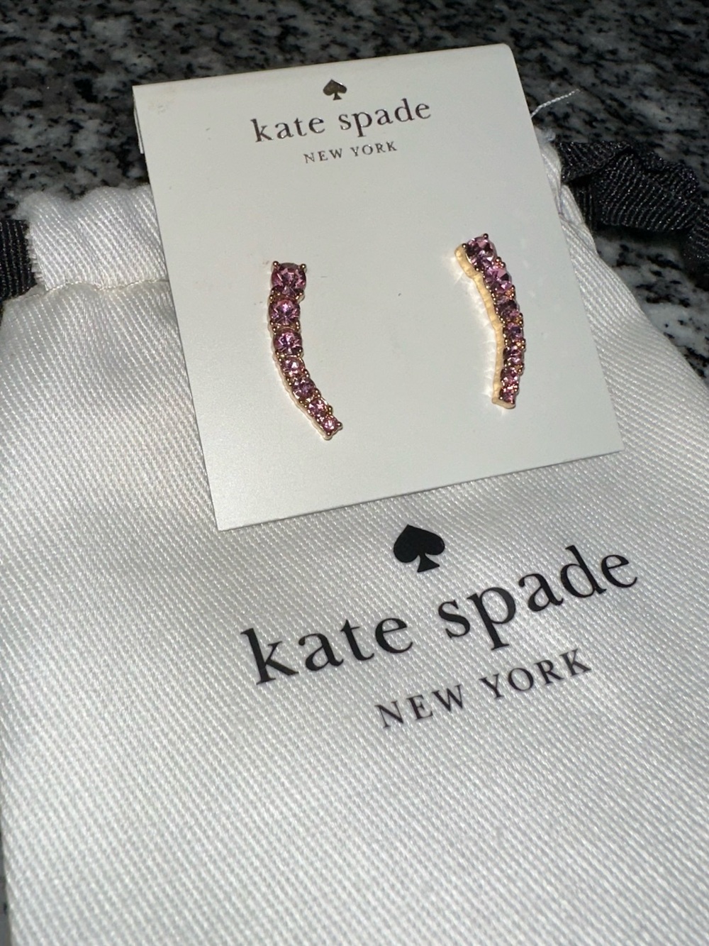 NWT Kate Spade Pink and Gold Earrings with Dusty - Picture 4 of 5